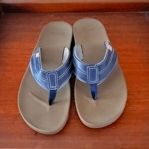 Sanuk mens blue flip flops